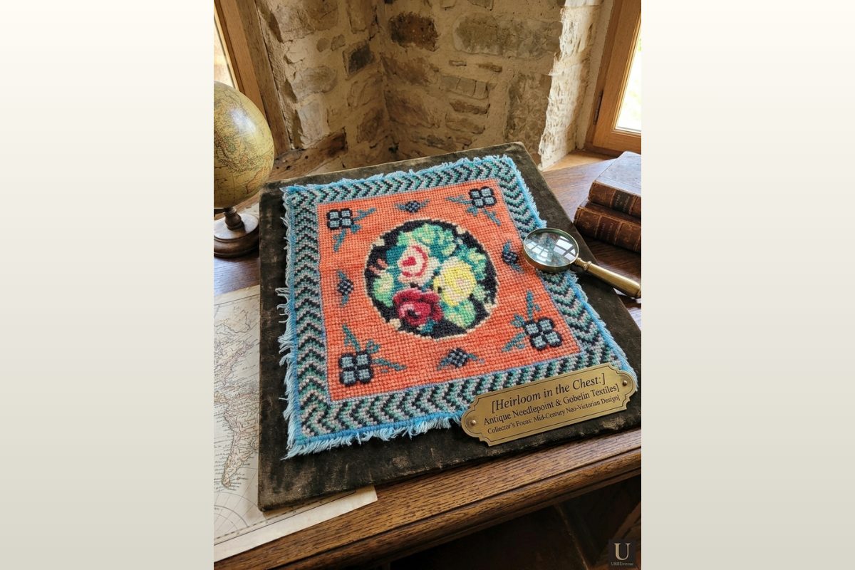 Woven in Time: Analyzing the Craftsmanship of a Mid-Century Neo-Victorian Needlepoint Panel