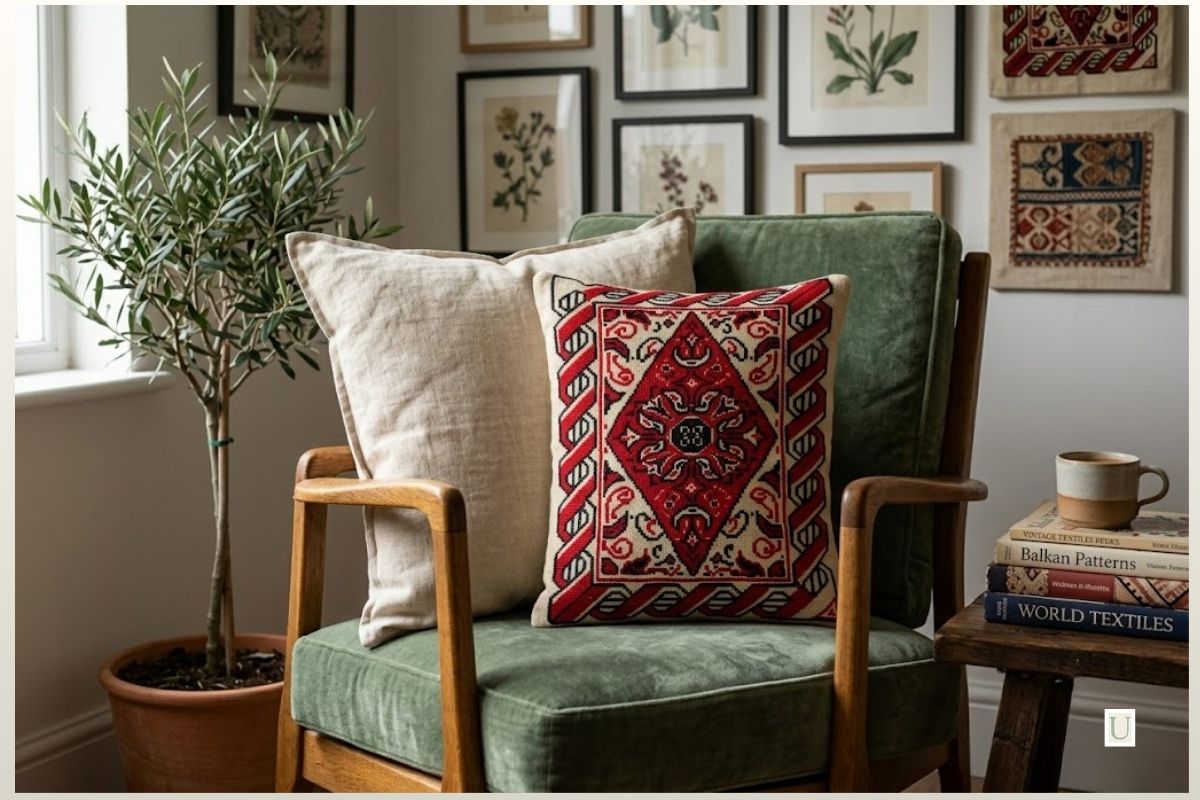 Red, Black, and Patience: An Vintage Cross-Stitch Cushion Bearing Thracian-Balkan Traces